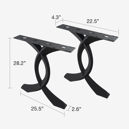418 Curva 28" H Dining Table Curved Legs