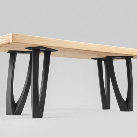 Bench Legs 123 Udo 16.3" H Handcrafted Metal Furniture