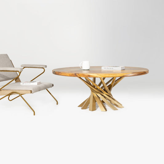 Coffee Table Base 226 Gold & Silver 16.5" H Handcrafted DIY Project