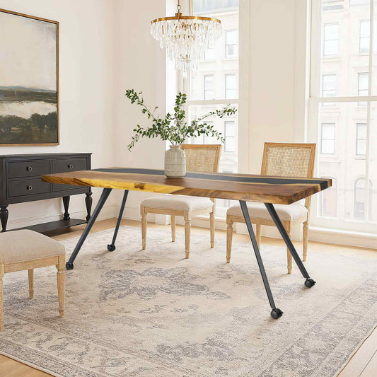 Dining Table Legs with Casters 450 Compa 28" H Industrial Style