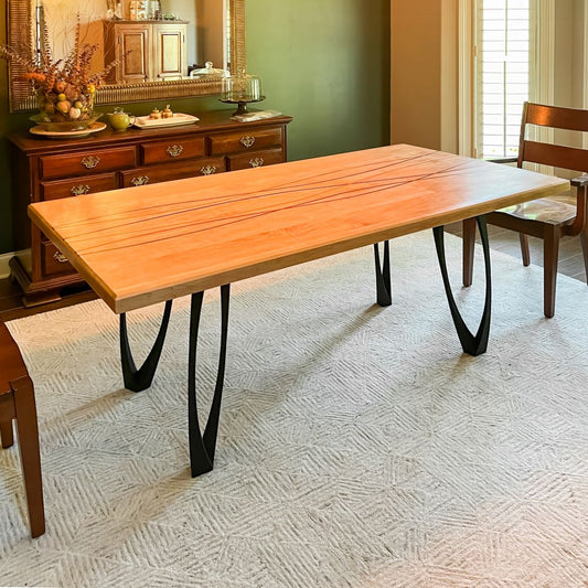 Desk Legs Metal 505 Udo 28.2" H for Dining Live Edge Tabletop