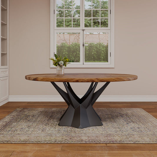 Table Base 324 Kruna 28" H for Woodworking, Live Edge Top